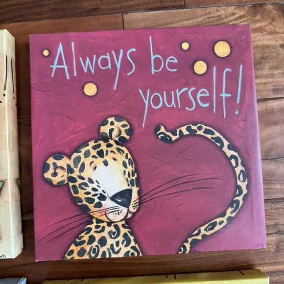 Canvas Print Wall Art Kids Room Nursery Animals Inspirational Quotes Set of 6 - Picture 4 of 8